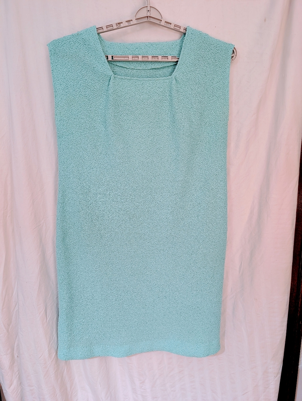 Vintage 70s Classic Baby Blue Women's Skirt Set - Textured Knit 1x - Picture 2 of 6